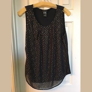 Ann Taylor Dressy Sleeveless Top - Navy/Gold